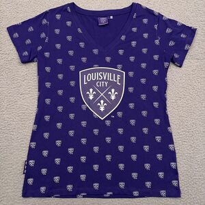 Louisville City FC All Over Print Graphic T-Shirt Women's‎ Large Purple Soccer